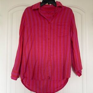 Z Supply Pink and Orange Striped Shirt